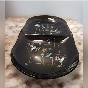 Serving Platter Hummingbirds Vintage Houze Glass Co. Georges Briard